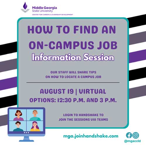 How to Find an On-Campus Job event graphic. 